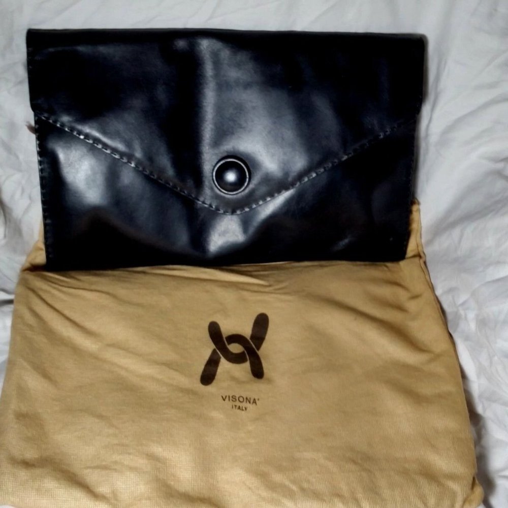 Vintage Visona Black Clutch By Reuso Reugiaro For Nordstrom